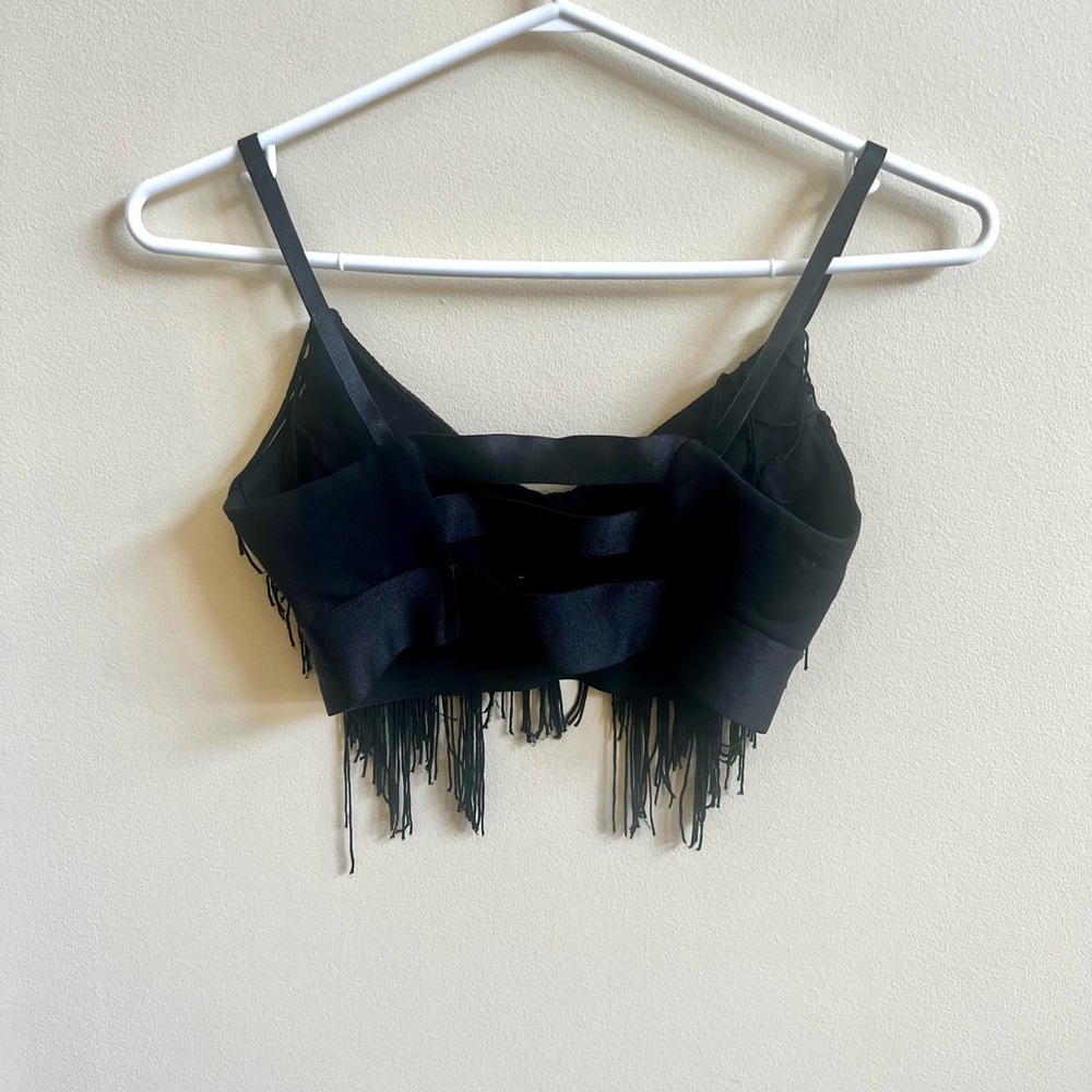 Bebe Festival Fringe Tank Crop Tube Top - Picture 3 of 6